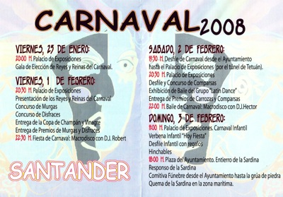 Programa del carnaval de Santander